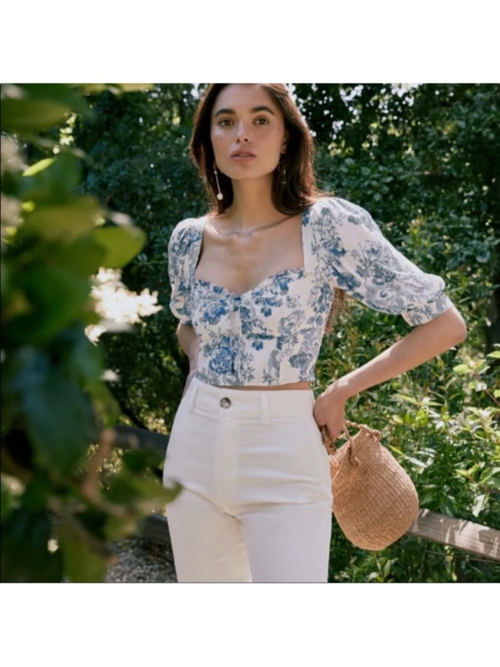 Reformation Luna Crop Top in Olympia Print